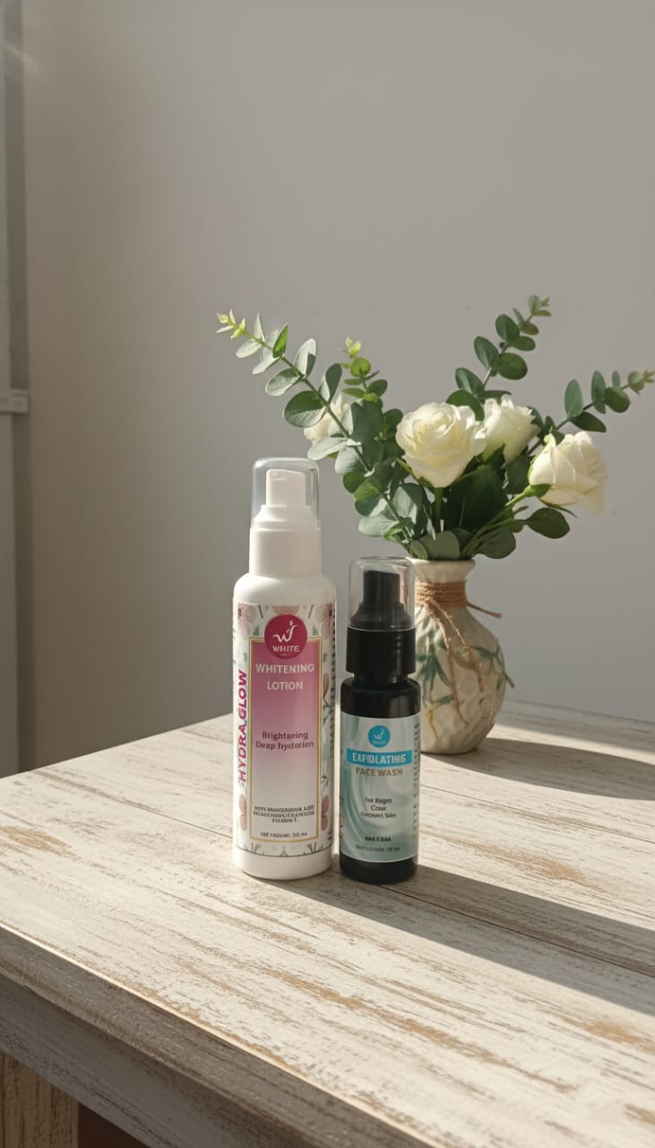Exfoliating Face Wash + Whitening Lotion Bundle