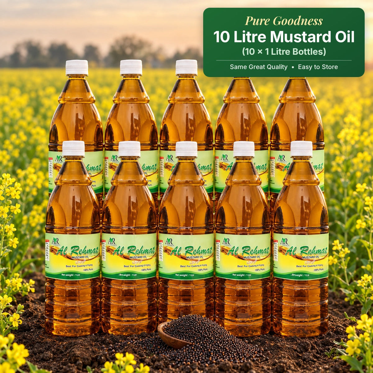 10 Litre Mustard Oil - pack of ten 1 litre bottles